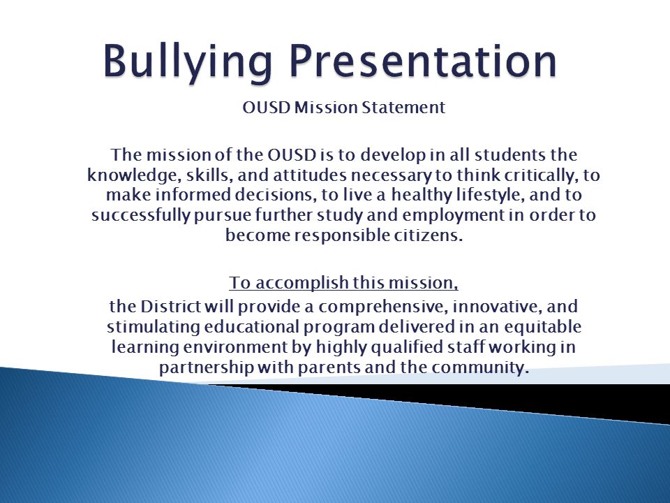 Help me write a bullying powerpoint presentation American two hours Proofreading